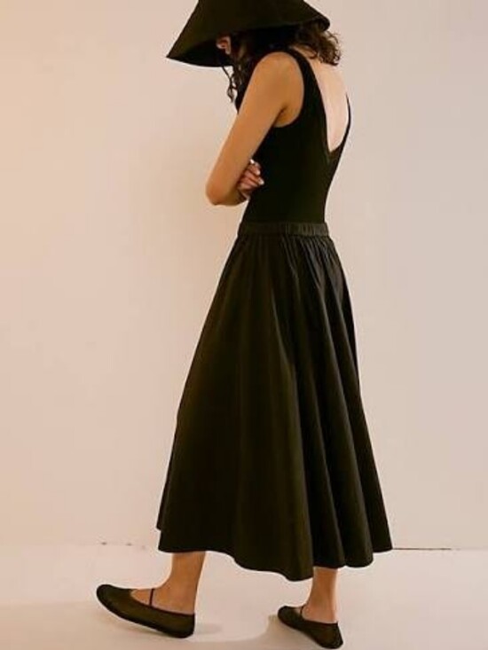 Free People Dresses & Skirts - Free People sz L Lowen Midi Skirt in Black